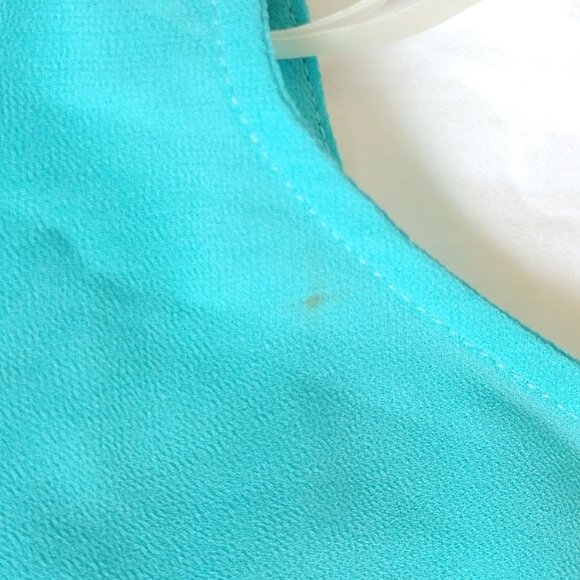 Andree Large women turquoise sheer shirt beadwork on color - Picture 14 of 16